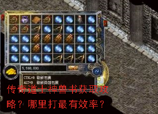 传奇道士神兽书获取攻略?哪里打最有效率? 传奇道士神兽书获取攻略?哪里打最有效率?