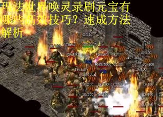 玛法世界唤灵录刷元宝有哪些高效技巧？速成方法解析