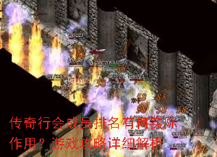 传奇行会成员排名有何实际作用?游戏攻略详细解析 传奇行会成员排名有何实际作用?游戏攻略详细解析