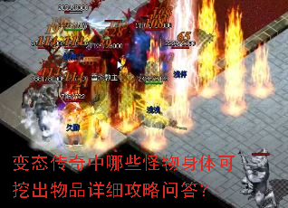 变态传奇中哪些怪物身体可挖出物品详细攻略问答? 变态传奇中哪些怪物身体可挖出物品详细攻略问答?