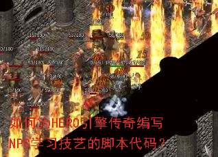 如何为HERO引擎传奇编写NPC学习技艺的脚本代码? 如何为HERO引擎传奇编写NPC学习技艺的脚本代码?