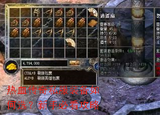 热血传奇私服装备如何选?新手必看攻略 热血传奇私服装备如何选?新手必看攻略