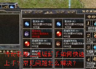 传奇私服三通版新手如何快速上手?常见问题怎么解决? 传奇私服三通版新手如何快速上手?常见问题怎么解决?