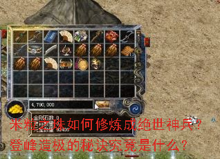 米粒之珠如何修炼成绝世神兵?登峰造极的秘诀究竟是什么? 米粒之珠如何修炼成绝世神兵?登峰造极的秘诀究竟是什么?